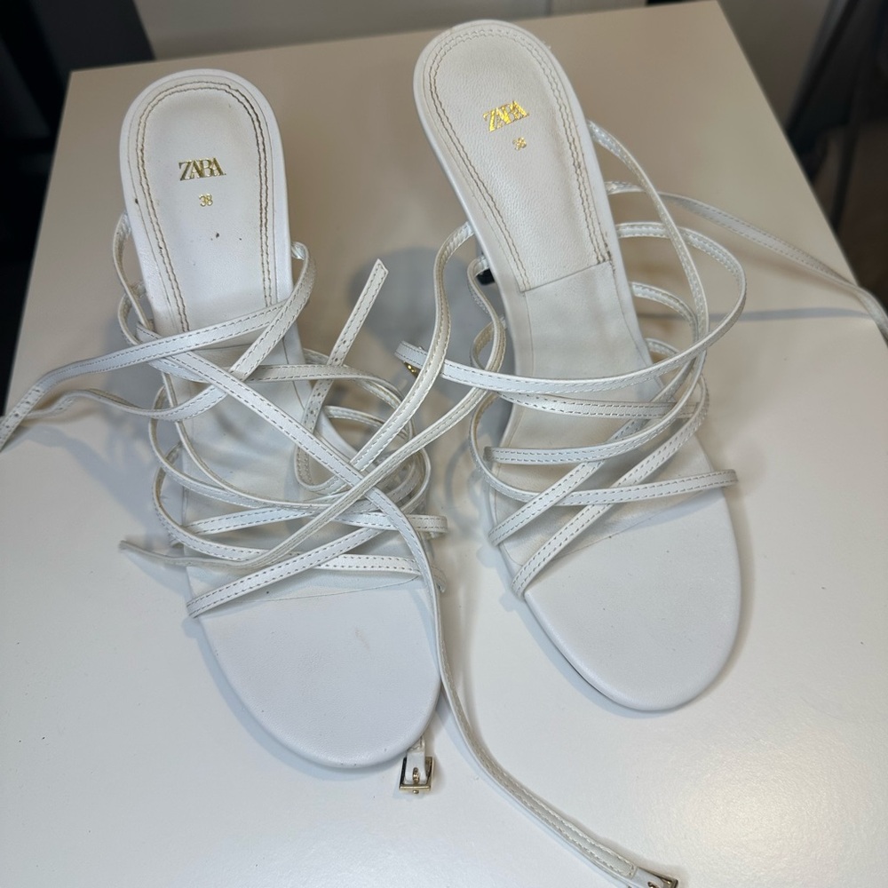 Zara White Strappy Women's Sandals